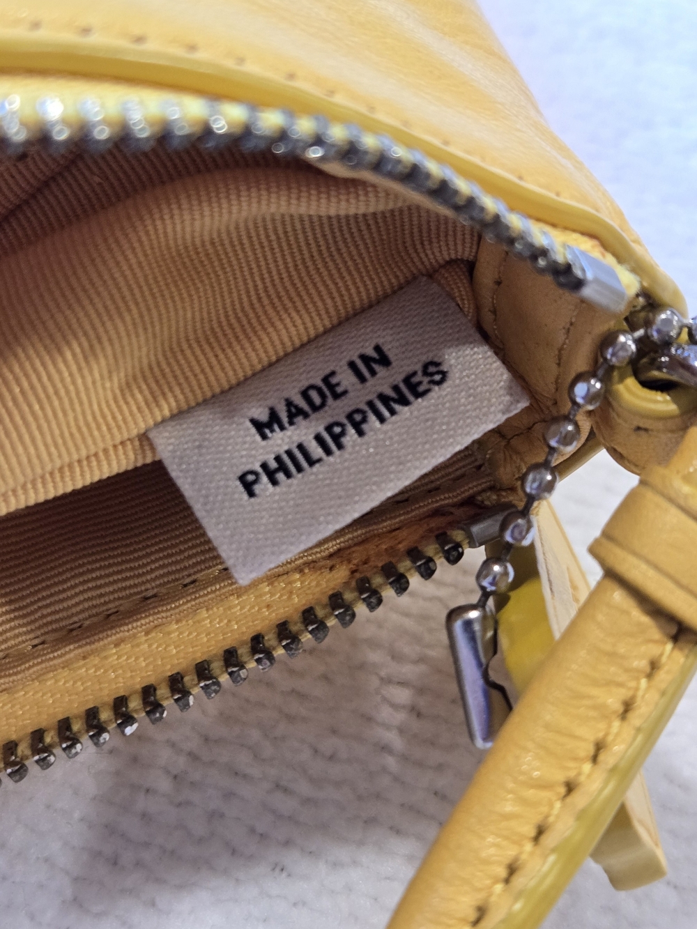 Coach Yellow Leather Wristlet Clutch with Logo Tag - Picture 10 of 13